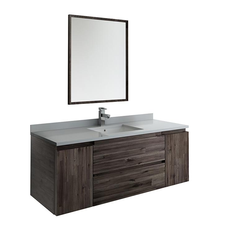 Fresca Formosa 54" Wall Hung Modern Bathroom Vanity w/ Mirror Vanity Fresca 