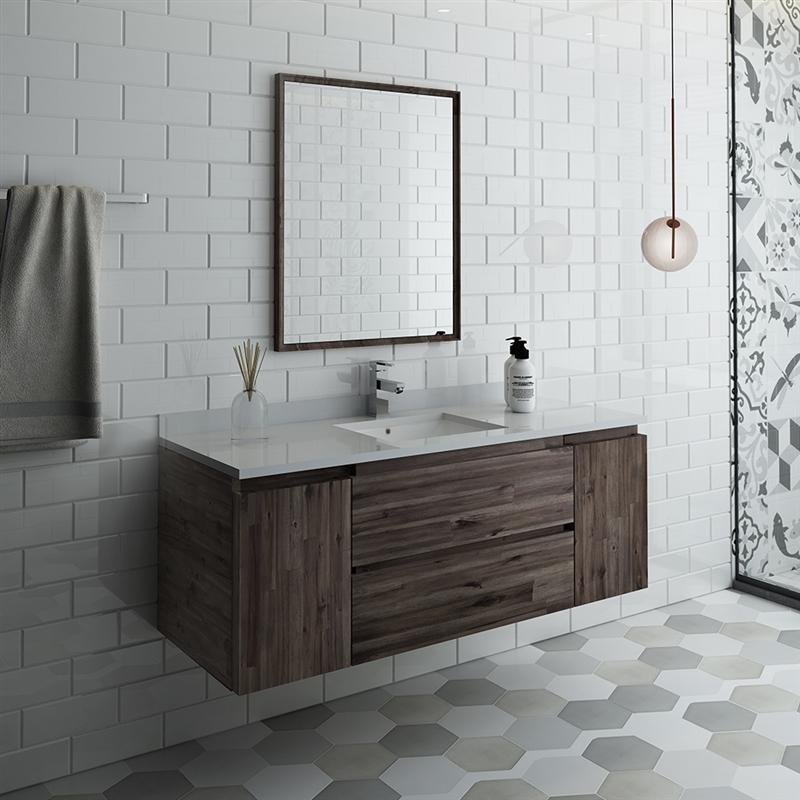 Fresca Formosa 54" Wall Hung Modern Bathroom Vanity w/ Mirror Vanity Fresca 