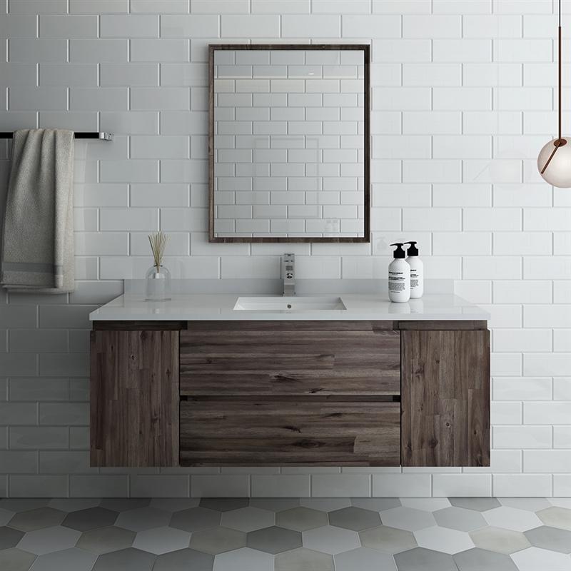 Fresca Formosa 54" Wall Hung Modern Bathroom Vanity w/ Mirror Vanity Fresca 