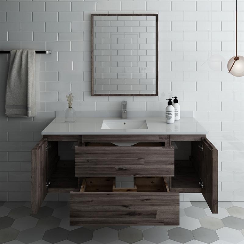 Fresca Formosa 54" Wall Hung Modern Bathroom Vanity w/ Mirror Vanity Fresca 
