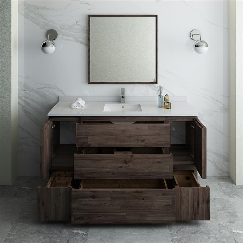 Fresca Formosa 60" Floor Standing Single Sink Modern Bathroom Vanity w/ Mirror Vanity Fresca 