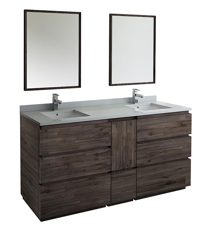 Fresca Formosa 72" Floor Standing Double Sink Modern Bathroom Vanity w/ Mirrors Vanity Fresca 