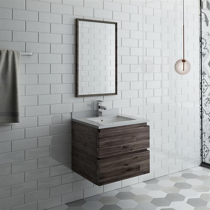 Fresca Formosa 24" Wall Hung Modern Bathroom Vanity w/ Mirror Vanity Fresca 