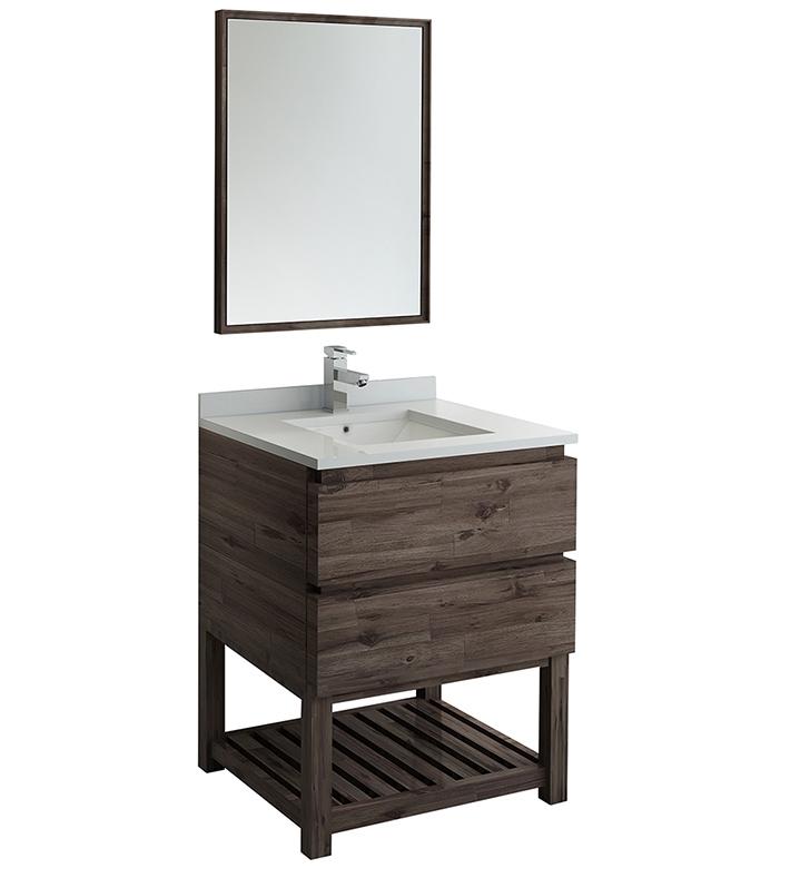 Fresca Formosa 30" Floor Standing Modern Bathroom Vanity w/ Open Bottom & Mirror Vanity Fresca 