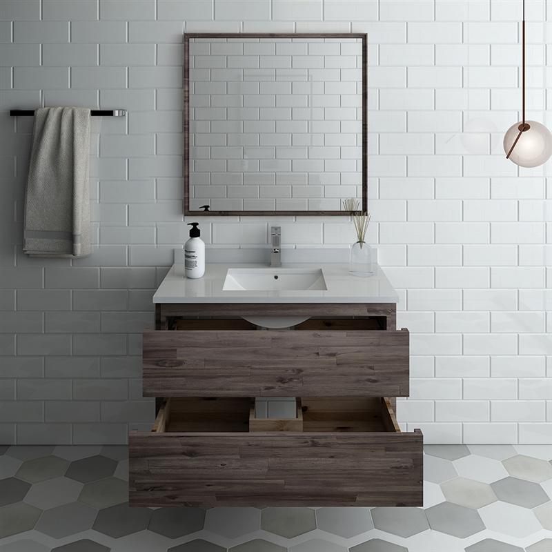 Fresca Formosa 36" Wall Hung Modern Bathroom Vanity w/ Mirror Vanity Fresca 