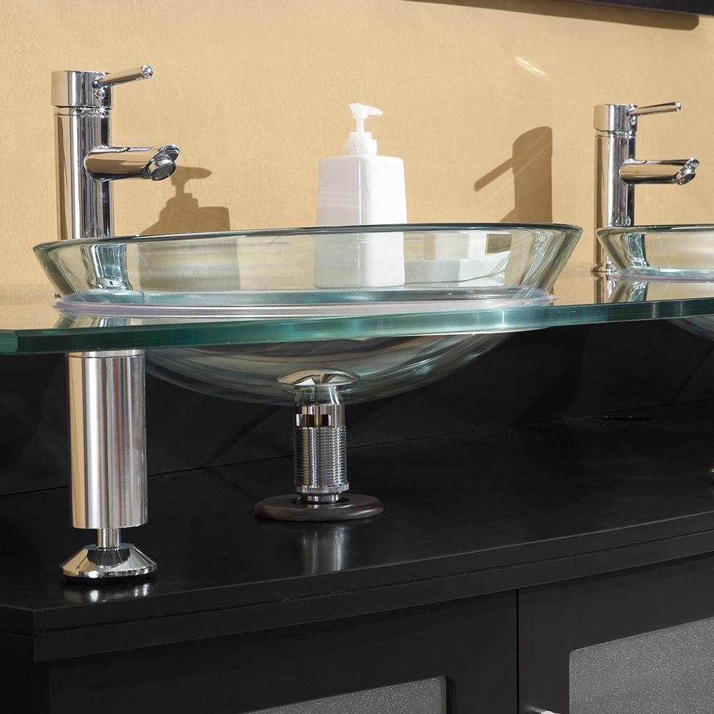 Fresca Contento 60" Espresso Double Sink Modern Bathroom Vanity w/ Mirrors Vanity Fresca 