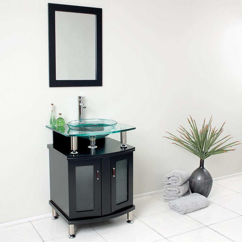 Fresca Contento 24" Modern Bathroom Vanity w/ Mirror & Free Faucet - Espresso Vanity Fresca 