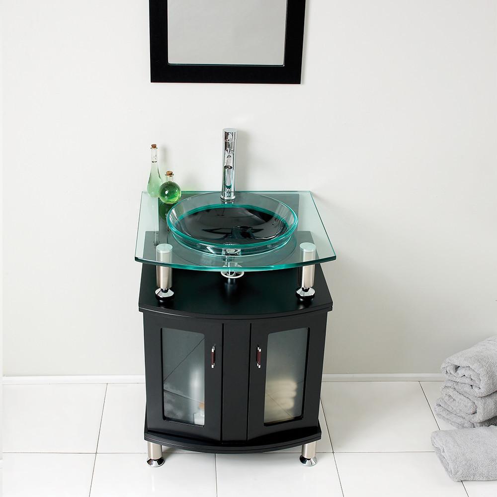 Fresca Contento 24" Modern Bathroom Vanity w/ Mirror & Free Faucet - Espresso Vanity Fresca 