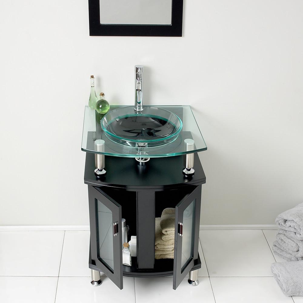 Fresca Contento 24" Modern Bathroom Vanity w/ Mirror & Free Faucet - Espresso Vanity Fresca 