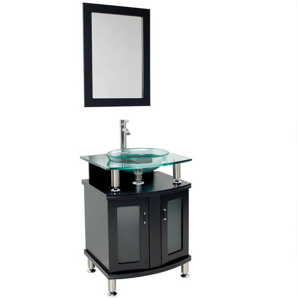 Fresca Contento 24" Modern Bathroom Vanity w/ Mirror & Free Faucet - Espresso Vanity Fresca 