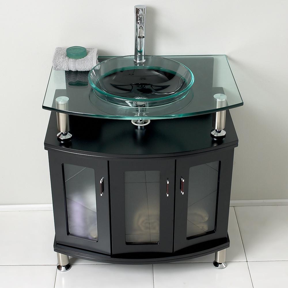 Fresca Contento 30" Espresso Modern Bathroom Vanity w/ Mirror & Free Faucet Vanity Fresca 