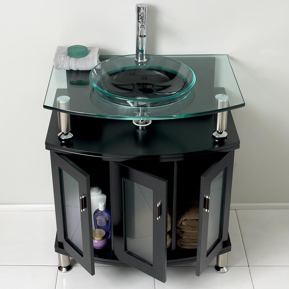 Fresca Contento 30" Espresso Modern Bathroom Vanity w/ Mirror & Free Faucet Vanity Fresca 