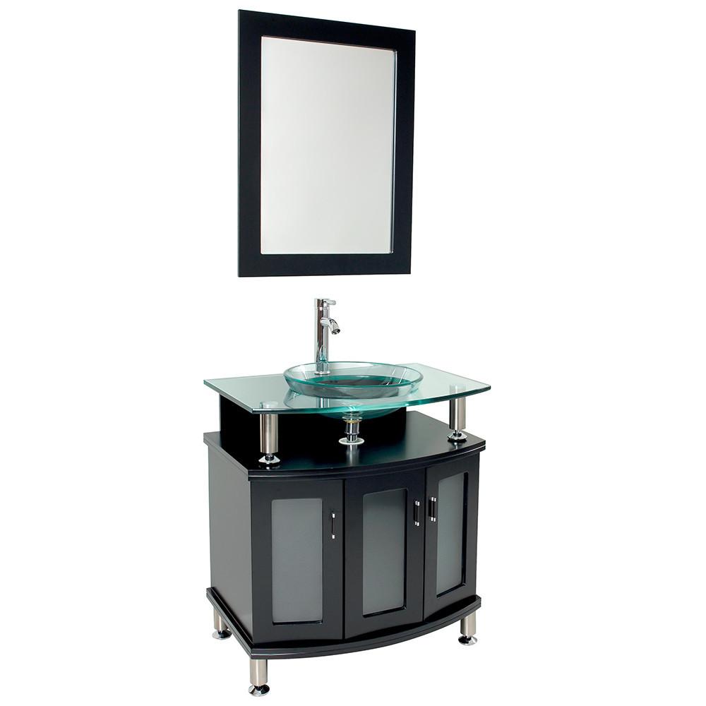 Fresca Contento 30" Espresso Modern Bathroom Vanity w/ Mirror & Free Faucet Vanity Fresca 