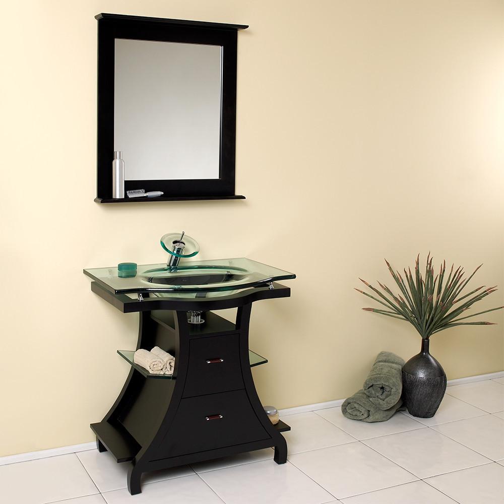 Fresca Cortese Espresso Modern Bathroom Vanity w/ Mirror & Free Faucet Vanity Fresca 