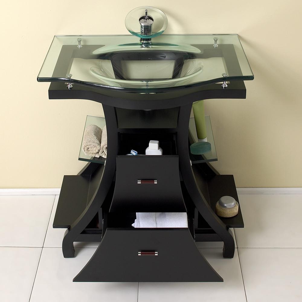 Fresca Cortese Espresso Modern Bathroom Vanity w/ Mirror & Free Faucet Vanity Fresca 