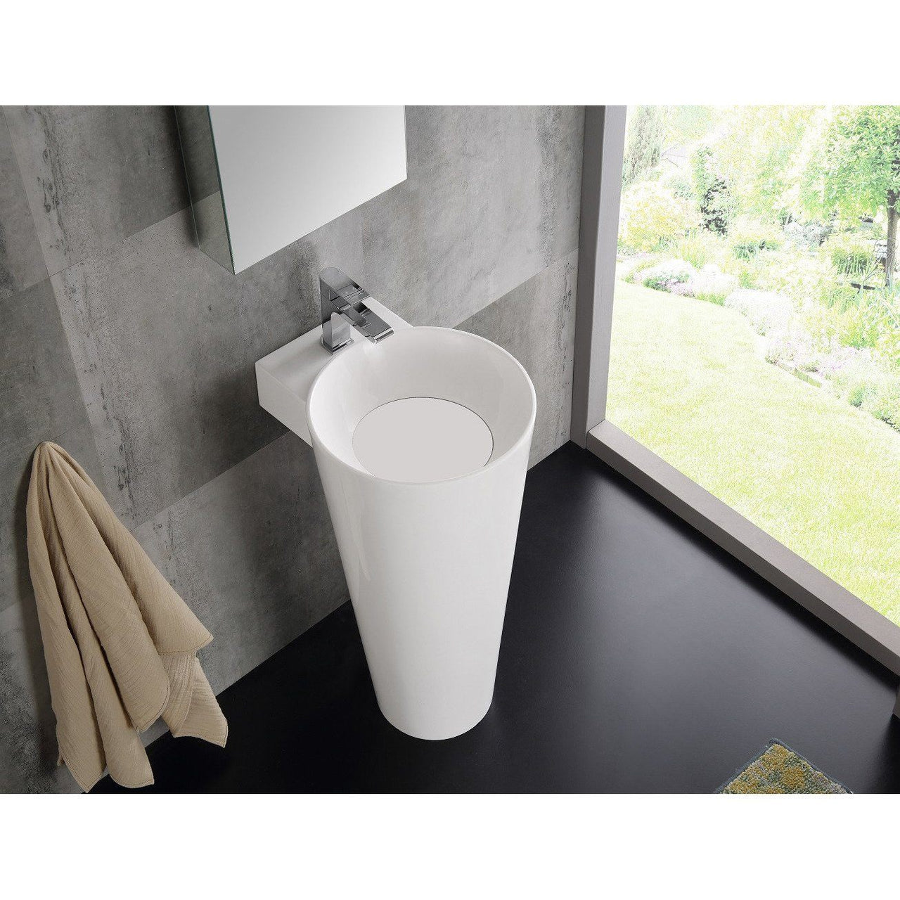 Fresca Messina 16" White Pedestal Sink w Medicine Cabinet - Modern Bathroom Vanity & Free Faucet Vanity Fresca 