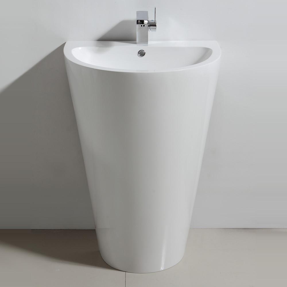 Fresca Parma White Pedestal Sink w/ Medicine Cabinet Bathroom Vanity Free Faucet Vanity Fresca 