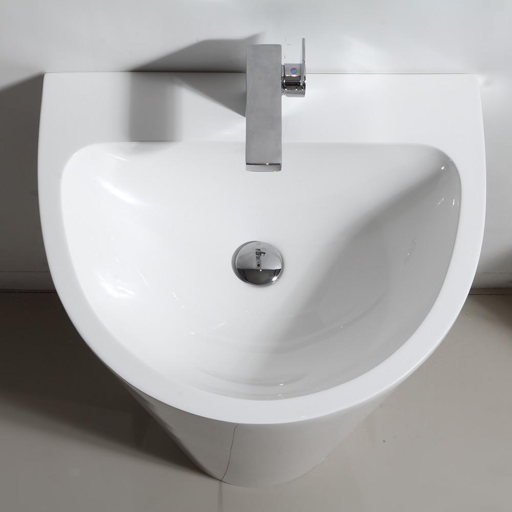 Fresca Parma White Pedestal Sink w/ Medicine Cabinet Bathroom Vanity Free Faucet Vanity Fresca 