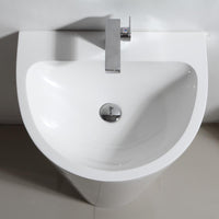 Thumbnail for Fresca Parma White Pedestal Sink w/ Medicine Cabinet Bathroom Vanity Free Faucet Vanity Fresca 
