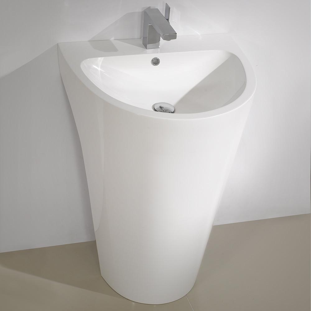 Fresca Parma White Pedestal Sink w/ Medicine Cabinet Bathroom Vanity Free Faucet Vanity Fresca 