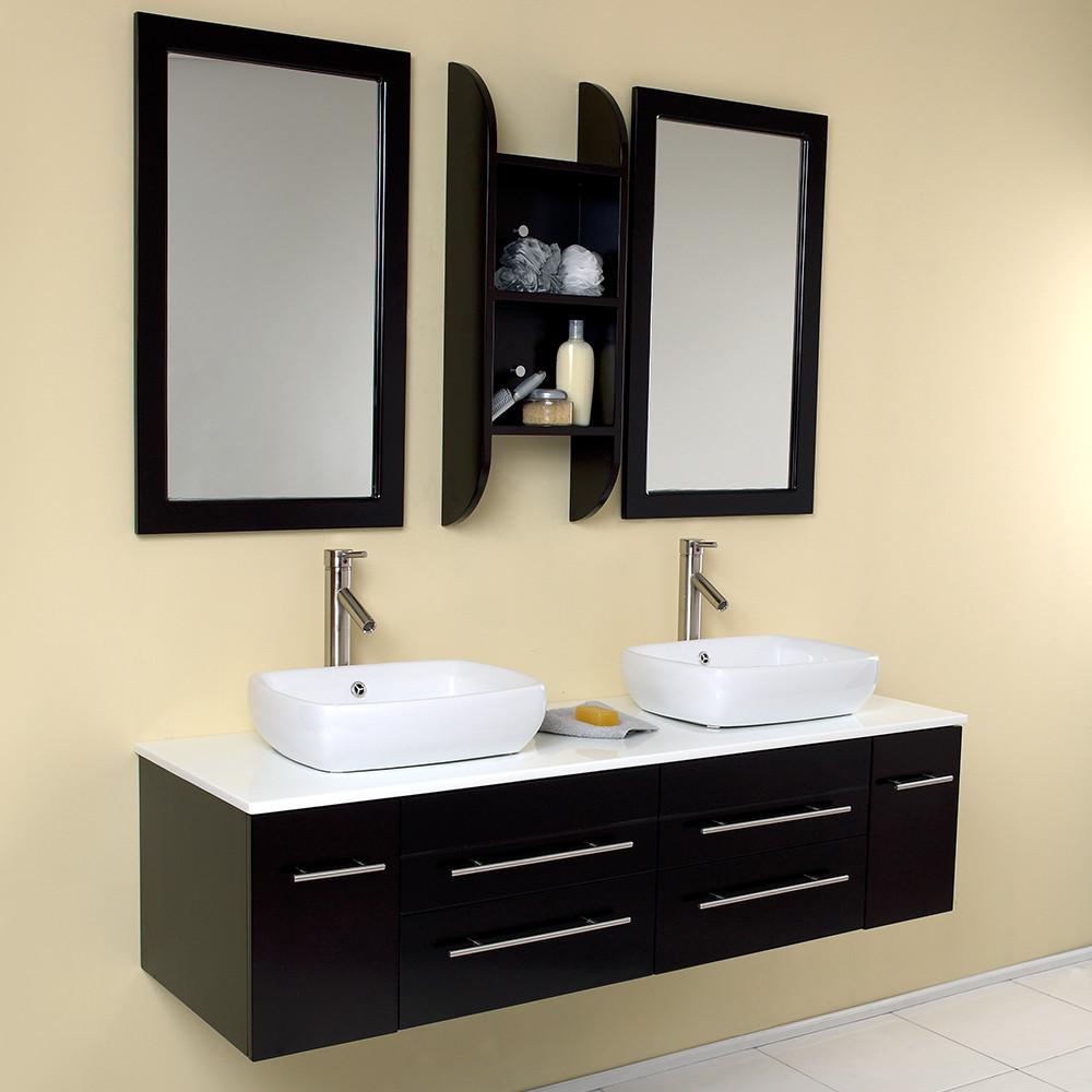 Fresca Bellezza Espresso Modern Double Vessel Sink Bathroom Vanity Vanity Fresca 