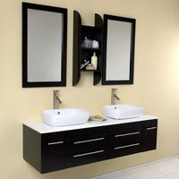 Thumbnail for Fresca Bellezza Espresso Modern Double Vessel Sink Bathroom Vanity Vanity Fresca 