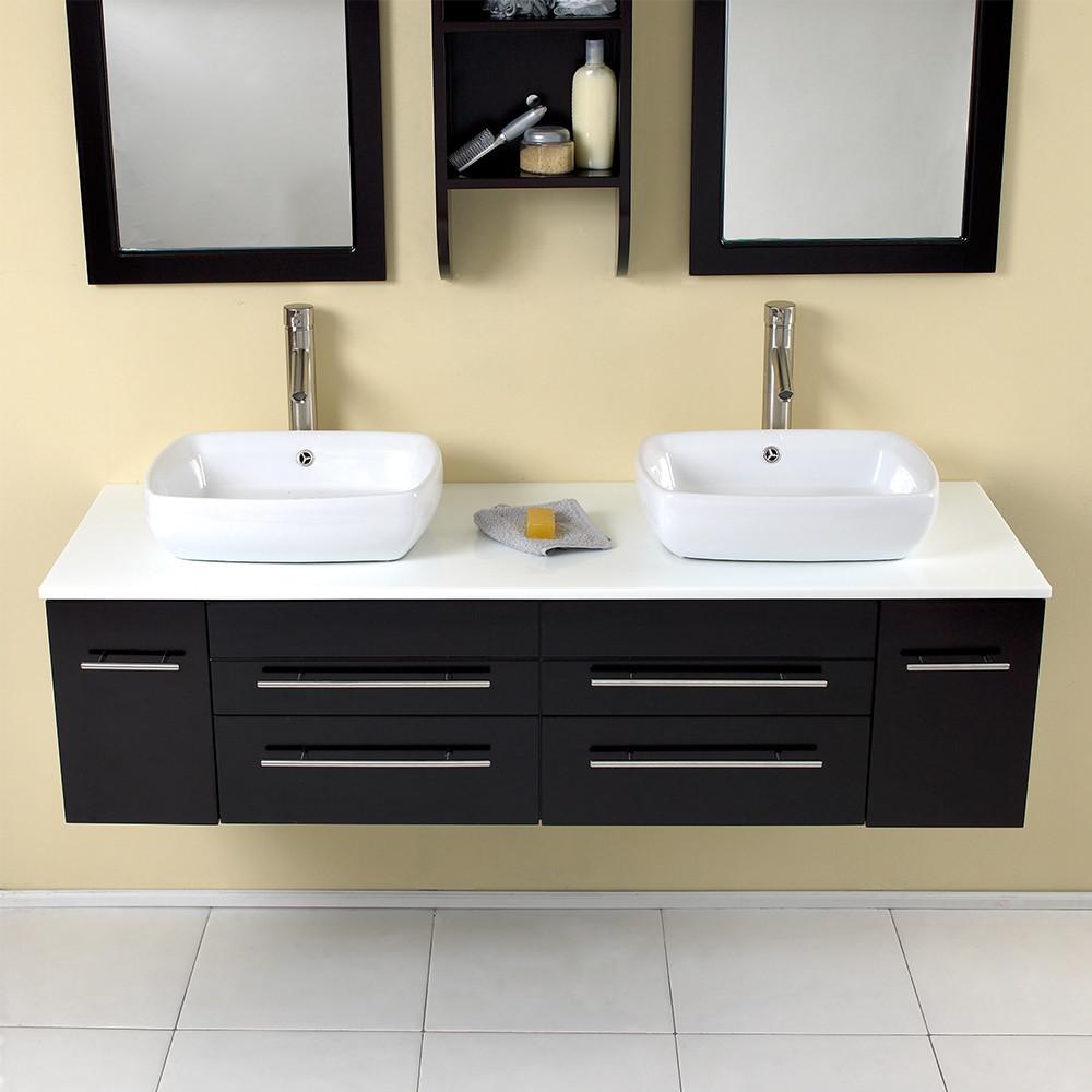 Fresca Bellezza Espresso Modern Double Vessel Sink Bathroom Vanity Vanity Fresca 