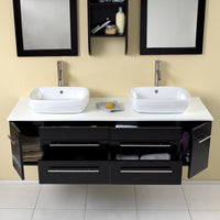 Thumbnail for Fresca Bellezza Espresso Modern Double Vessel Sink Bathroom Vanity Vanity Fresca 