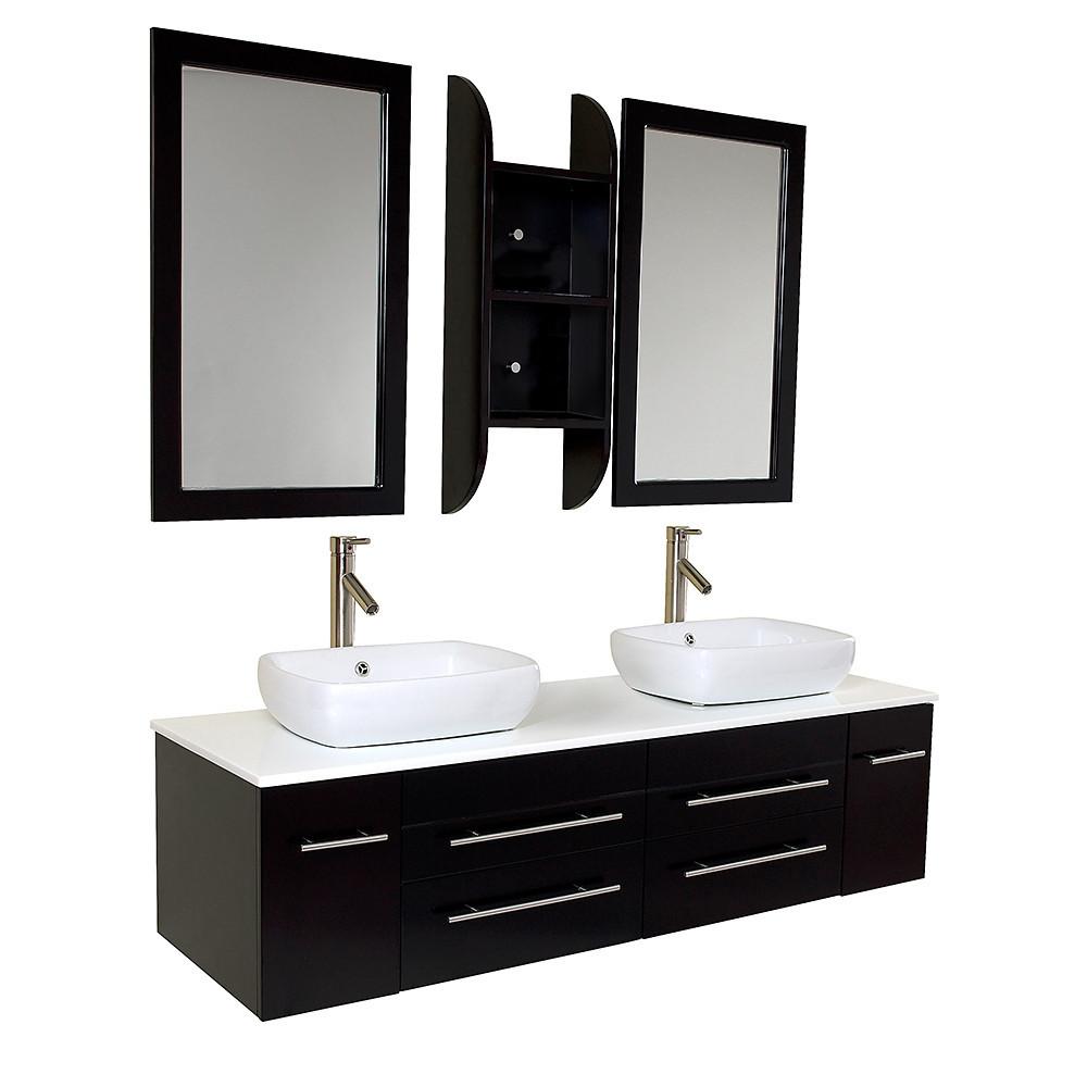 Fresca Bellezza Espresso Modern Double Vessel Sink Bathroom Vanity Vanity Fresca 