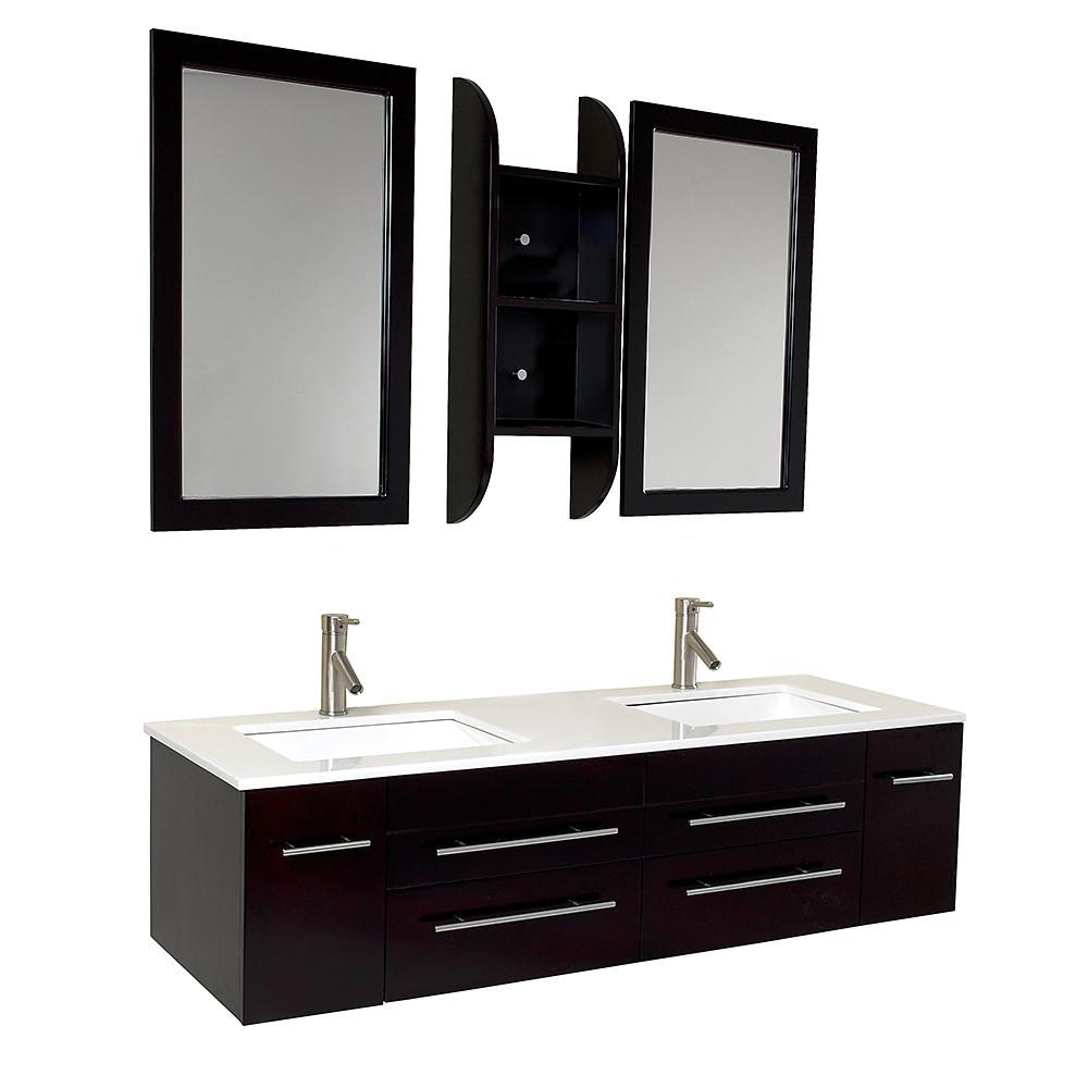 Fresca Bellezza Espresso Modern Double Sink Bathroom Vanity Vanity Fresca 