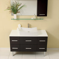 Thumbnail for Fresca Distante Espresso Modern Bathroom Vanity w/ Mirror & Side Cabinet Vanity Fresca 