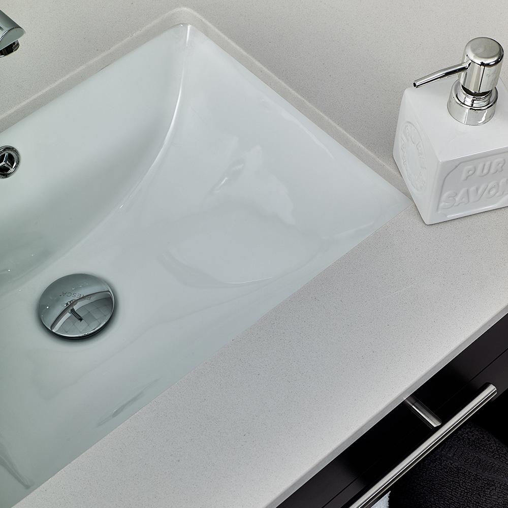 Fresca Lucera 24" Wall Hung Undermount Sink Modern Bathroom Vanity w/ Medicine Cabinet Vanity Fresca 