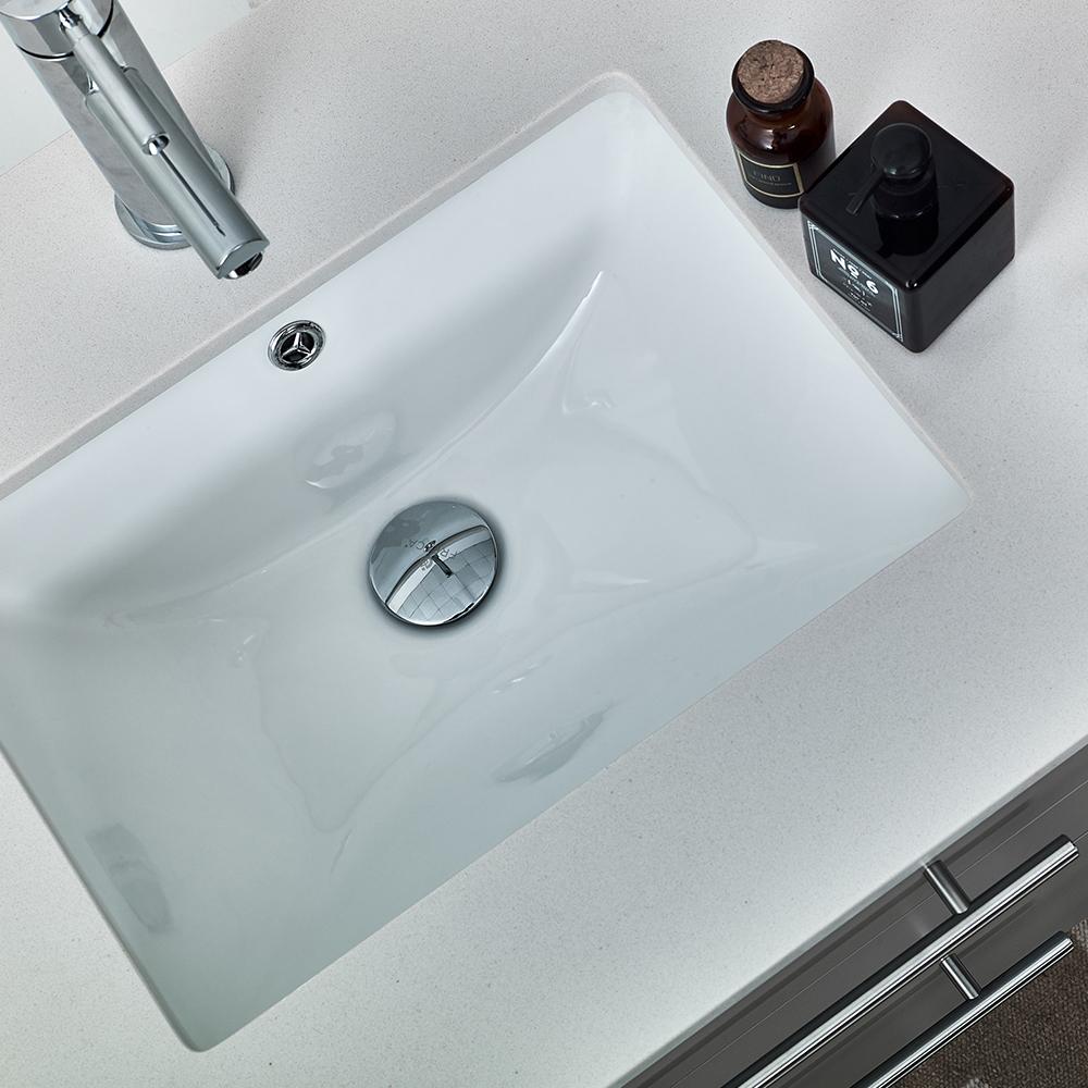 Fresca Lucera 30" Wall Hung Undermount Sink Modern Bathroom Vanity w/ Medicine Cabinet Vanity Fresca 