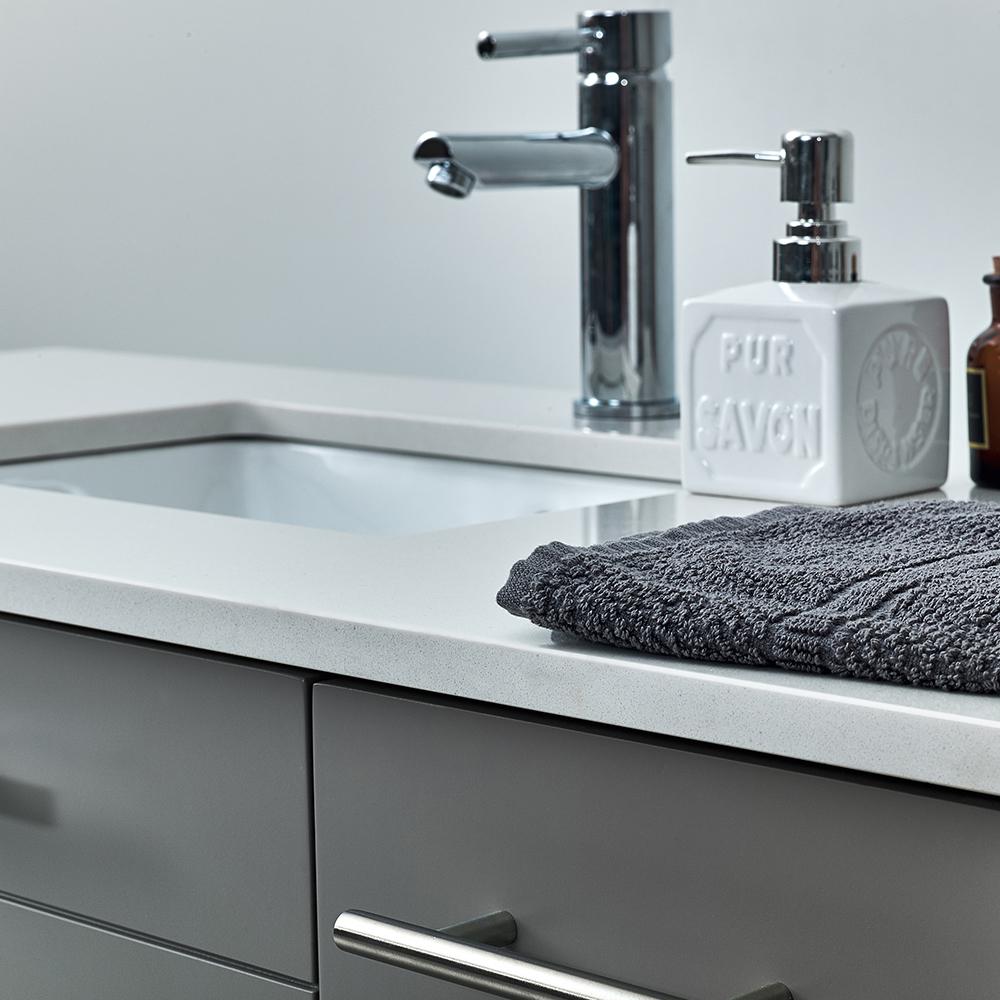 Fresca Lucera 48" Wall Hung Undermount Sink Modern Bathroom Vanity w/ Medicine Cabinet Vanity Fresca 