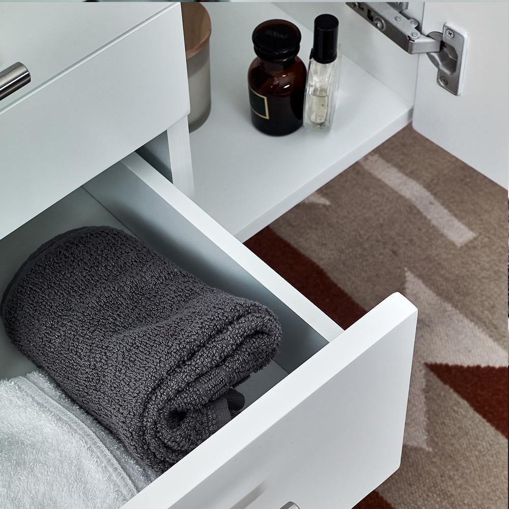 Fresca Lucera 48" Wall Hung Undermount Sink Modern Bathroom Vanity w/ Medicine Cabinet Vanity Fresca 