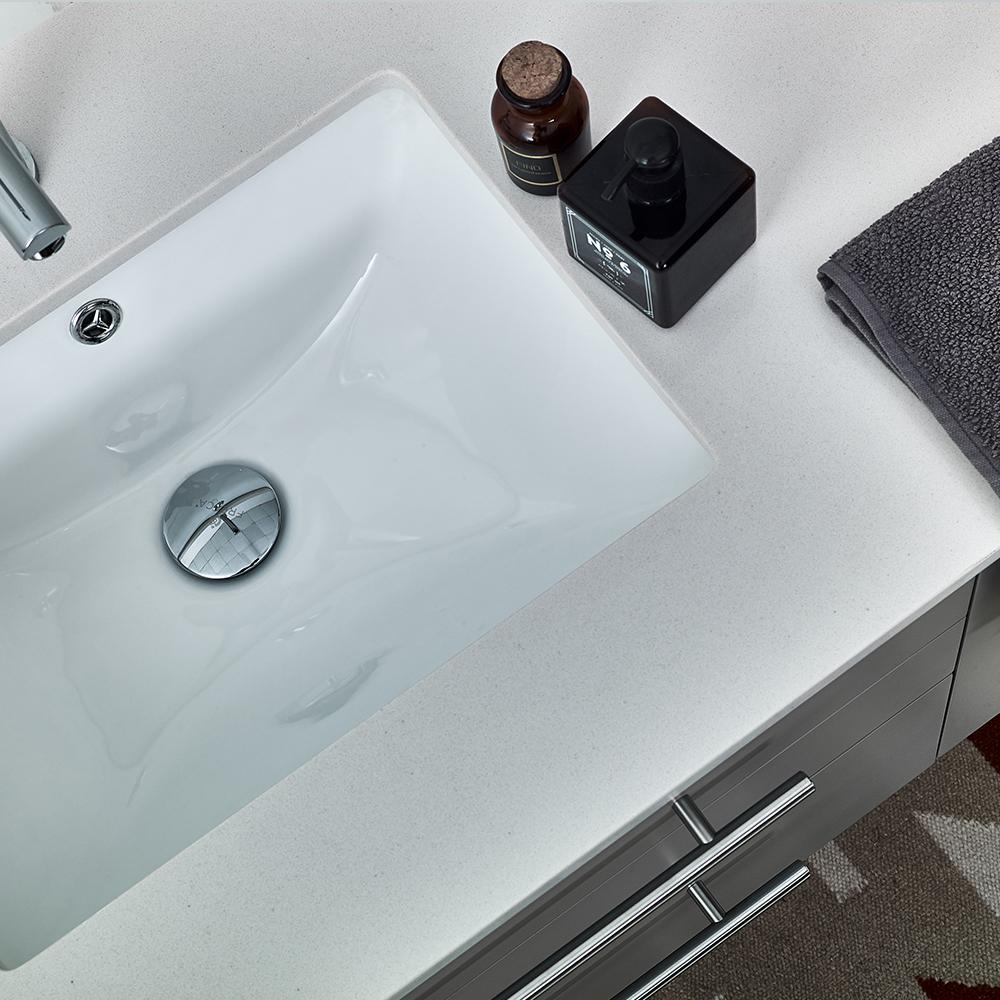 Fresca Lucera 60" Wall Hung Single Undermount Sink Modern Bathroom Vanity w/ Medicine Cabinet Vanity Fresca 