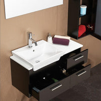 Thumbnail for Fresca Caro Espresso Modern Bathroom Vanity w/ Mirrored Side Cabinet Vanity Fresca 
