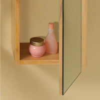 Thumbnail for Fresca Caro Natural Wood Modern Bathroom Vanity w/ Mirrored Side Cabinet Vanity Fresca 