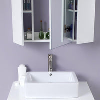 Thumbnail for Fresca Modello White Modern Bathroom Vanity w/ Marble Countertop Vanity Fresca 