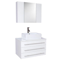 Thumbnail for Fresca Modello White Modern Bathroom Vanity w/ Marble Countertop Vanity Fresca 
