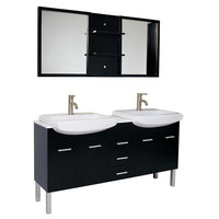Thumbnail for Fresca Vetta Espresso Modern Double Sink Bathroom Vanity w/ Mirror Vanity Fresca 