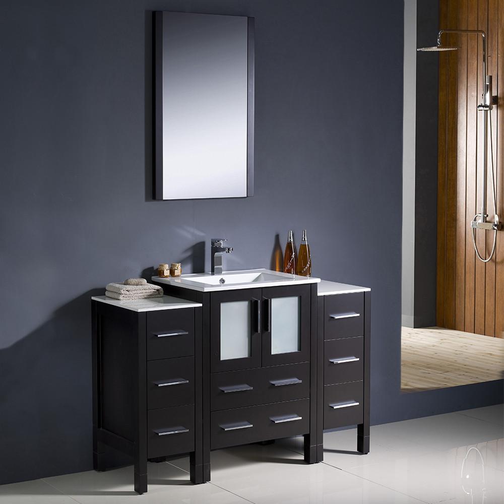 Fresca Torino 48" Modern Bathroom Decor Vanity w/ 2 Side Cabinets - Espresso Vanity Fresca 