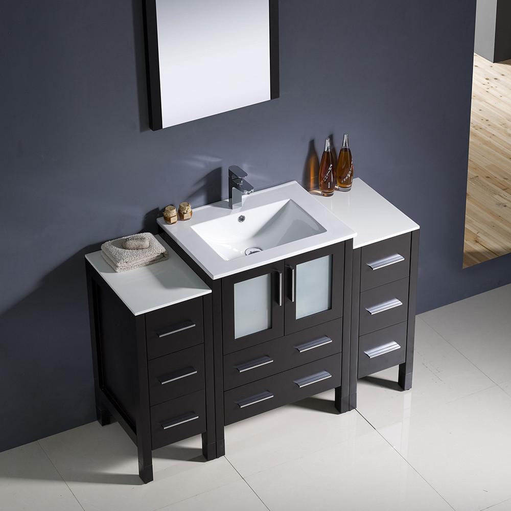 Fresca Torino 48" Modern Bathroom Decor Vanity w/ 2 Side Cabinets - Espresso Vanity Fresca 