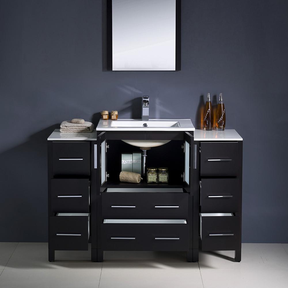 Fresca Torino 48" Modern Bathroom Decor Vanity w/ 2 Side Cabinets - Espresso Vanity Fresca 