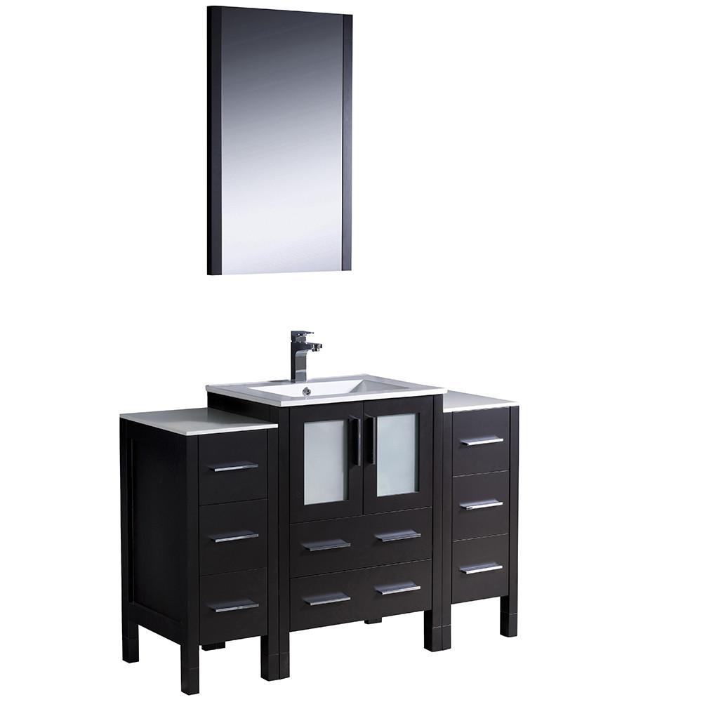 Fresca Torino 48" Modern Bathroom Decor Vanity w/ 2 Side Cabinets - Espresso Vanity Fresca 