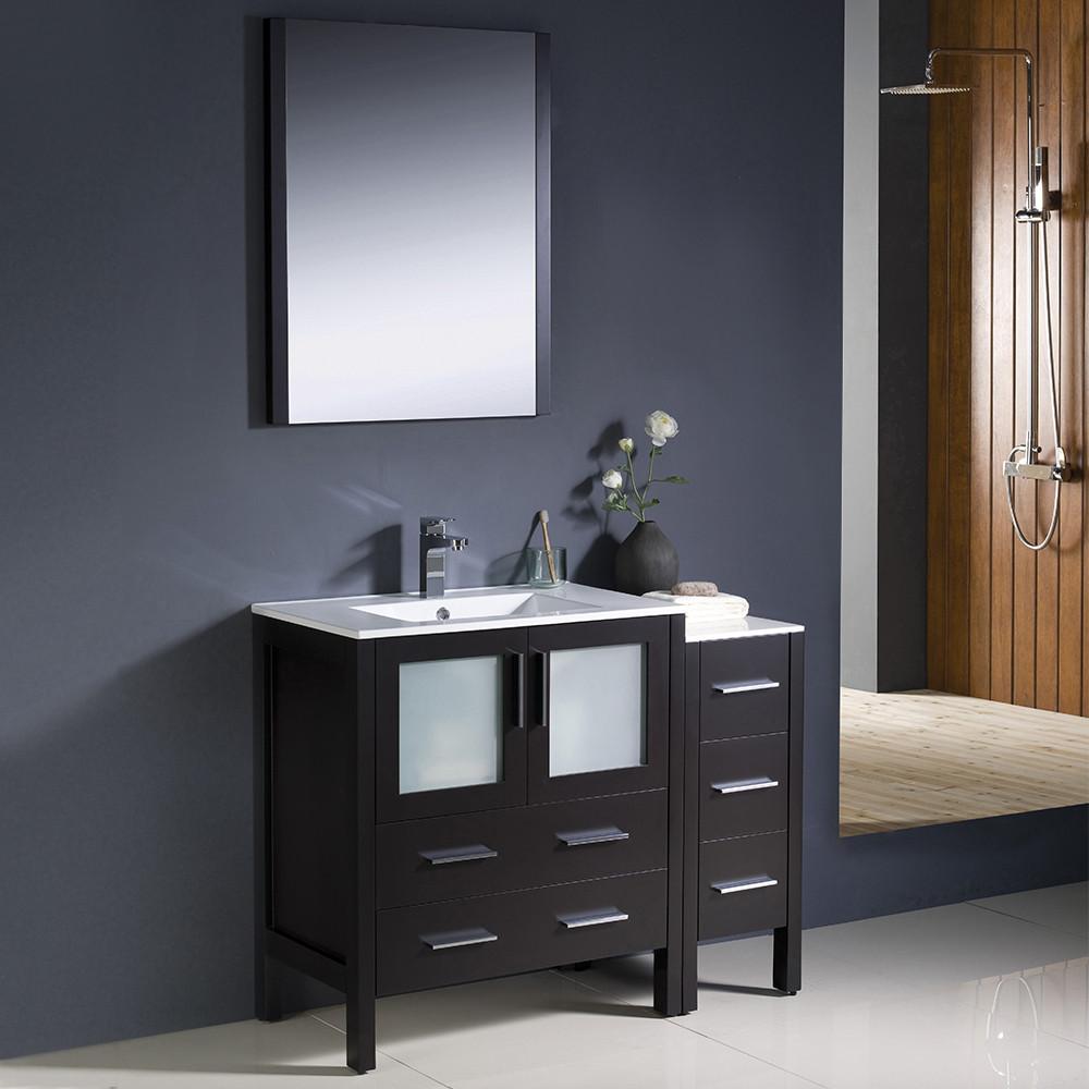 Fresca Torino 42" Espresso Modern Vanity w/ Side Cabinet & Integrated Sink Vanity Fresca 