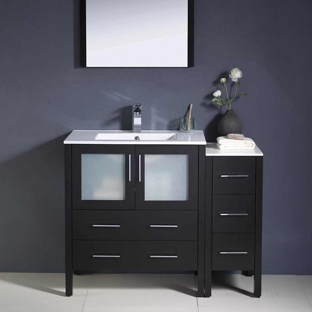 Fresca Torino 42" Espresso Modern Vanity w/ Side Cabinet & Integrated Sink Vanity Fresca 