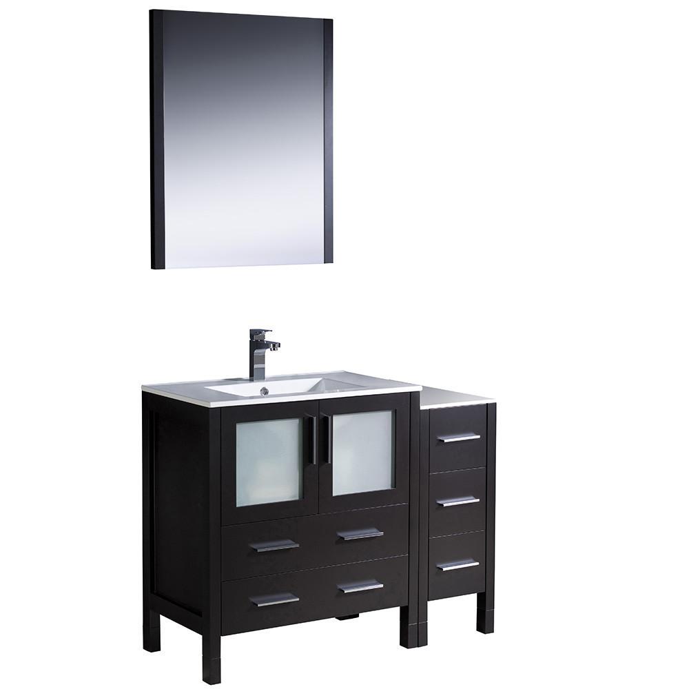 Fresca Torino 42" Espresso Modern Vanity w/ Side Cabinet & Integrated Sink Vanity Fresca 