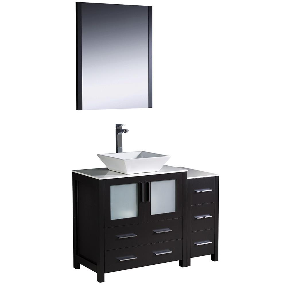 Fresca Torino 42" Espresso Modern Bathroom Vanity w/ Side Cabinet & Vessel Sink Vanity Fresca 