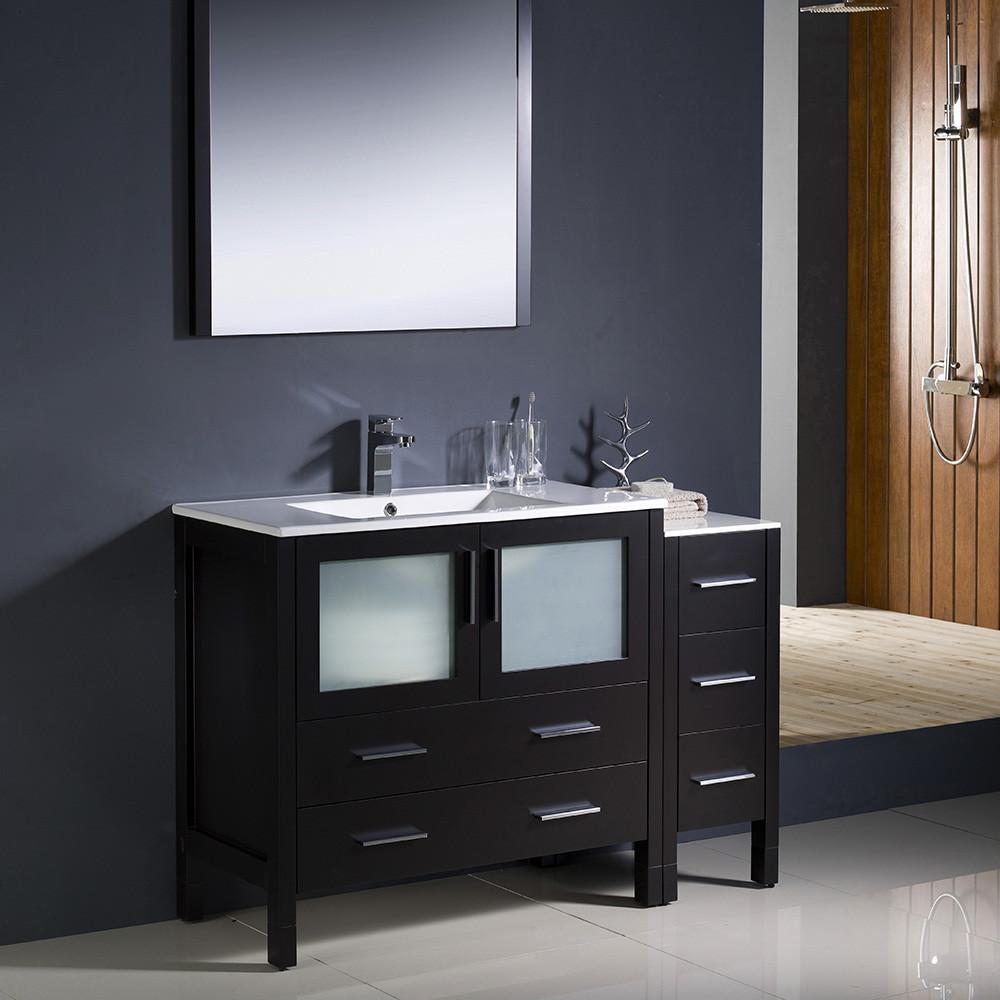 Fresca Torino 48" Espresso Modern Vanity w/ Side Cabinet & Integrated Sink Vanity Fresca 